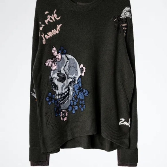 Zadig & Voltaire Embroidered Cashmere Sweater - Markus Tatoo - Picture 7 of 11